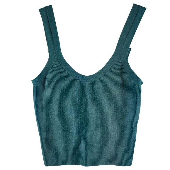 Abercrombie & Fitch Tops - 616 | Abercrombie & Fitch Ribbed Knit Crop Tank Top Teal Green Sleeveless Small